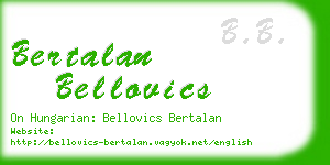 bertalan bellovics business card